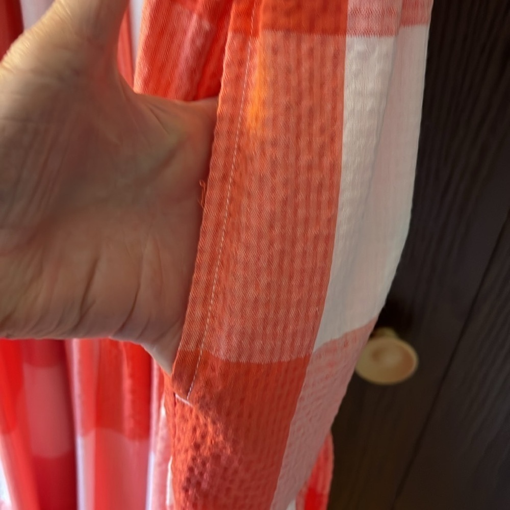 Lou & Grey spaghetti strapped orange and cream checked maxi sundress. Size XS - Picture 6 of 10